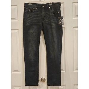 True Religion Geno Flap Big T Relaxed Slim Men's Jeans Indigo Sz-36X32 MSRP-$199